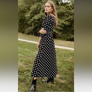 Suncoo Paris polka dot midi dress